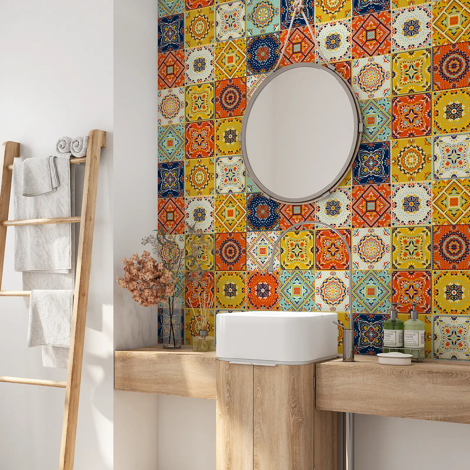 TALAVERA PATTERN. AZULEJOS PORTUGAL. TURKISH ORNAMENTAL ART. CERAMIC DIGITAL ART.