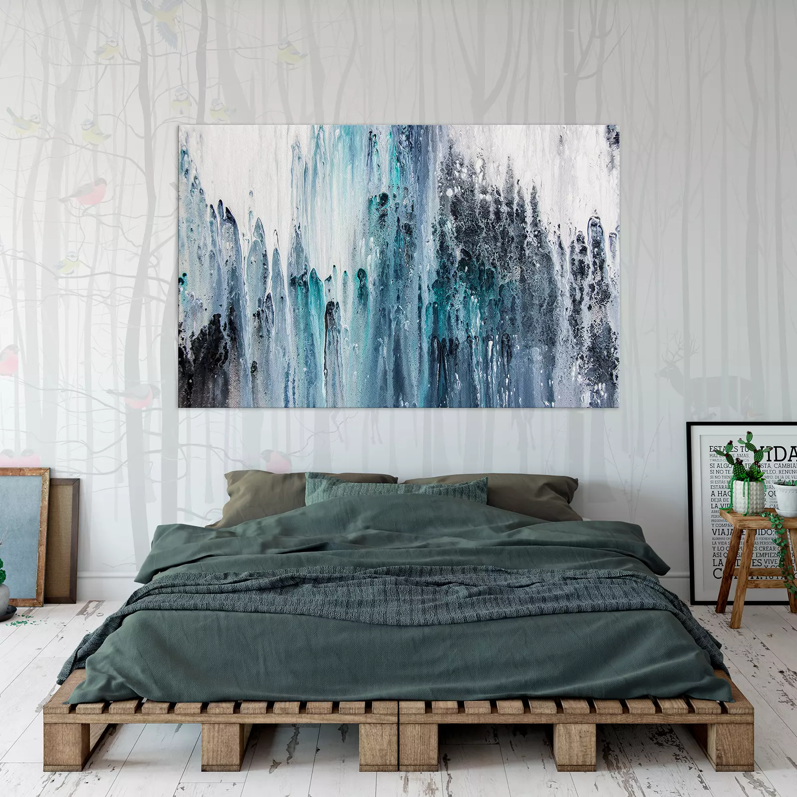 Amazing Flow of Paint Abstract Painting on Canvas