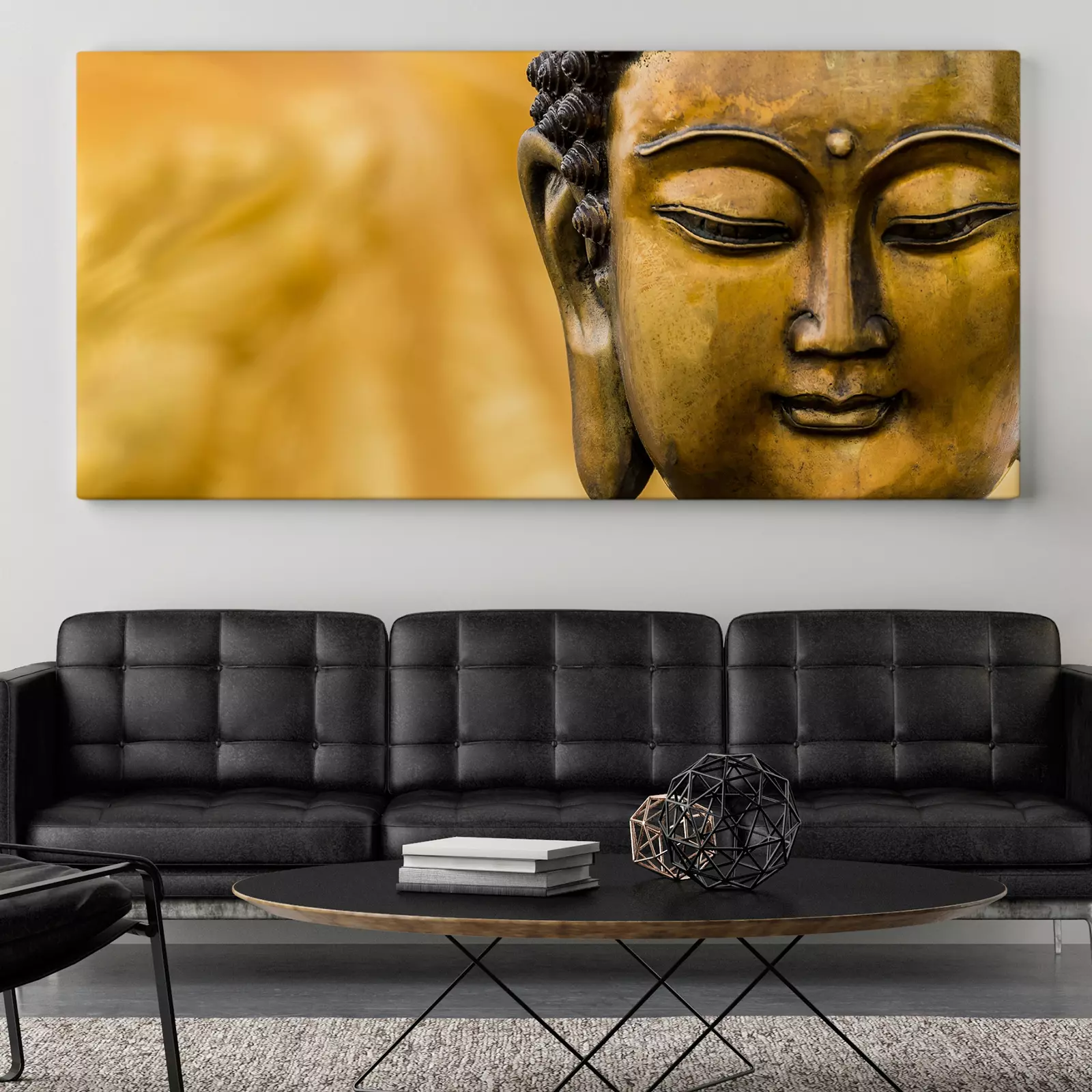 Lord Buddha Digital Painting with Copper Texture