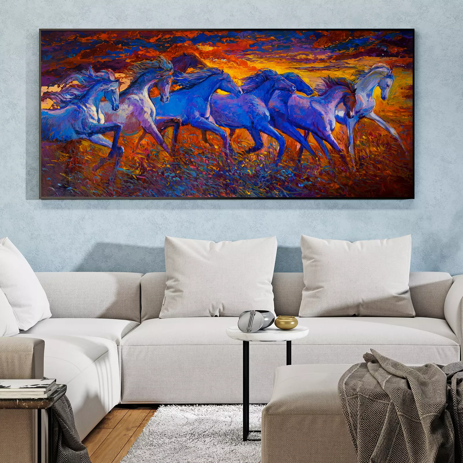 Horse Running On The Field, Oil Painting