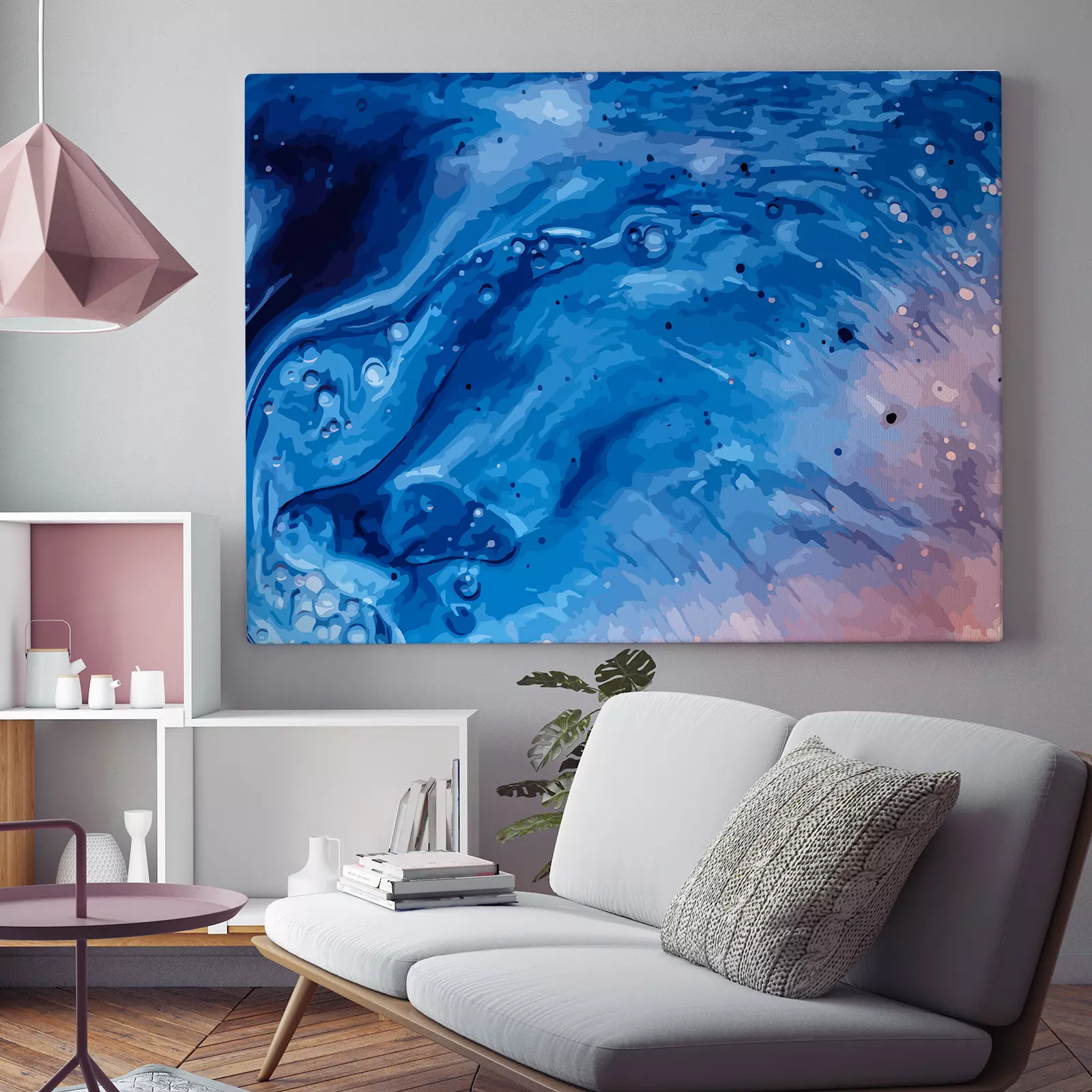Marble Art, Blue with Purple Stain
