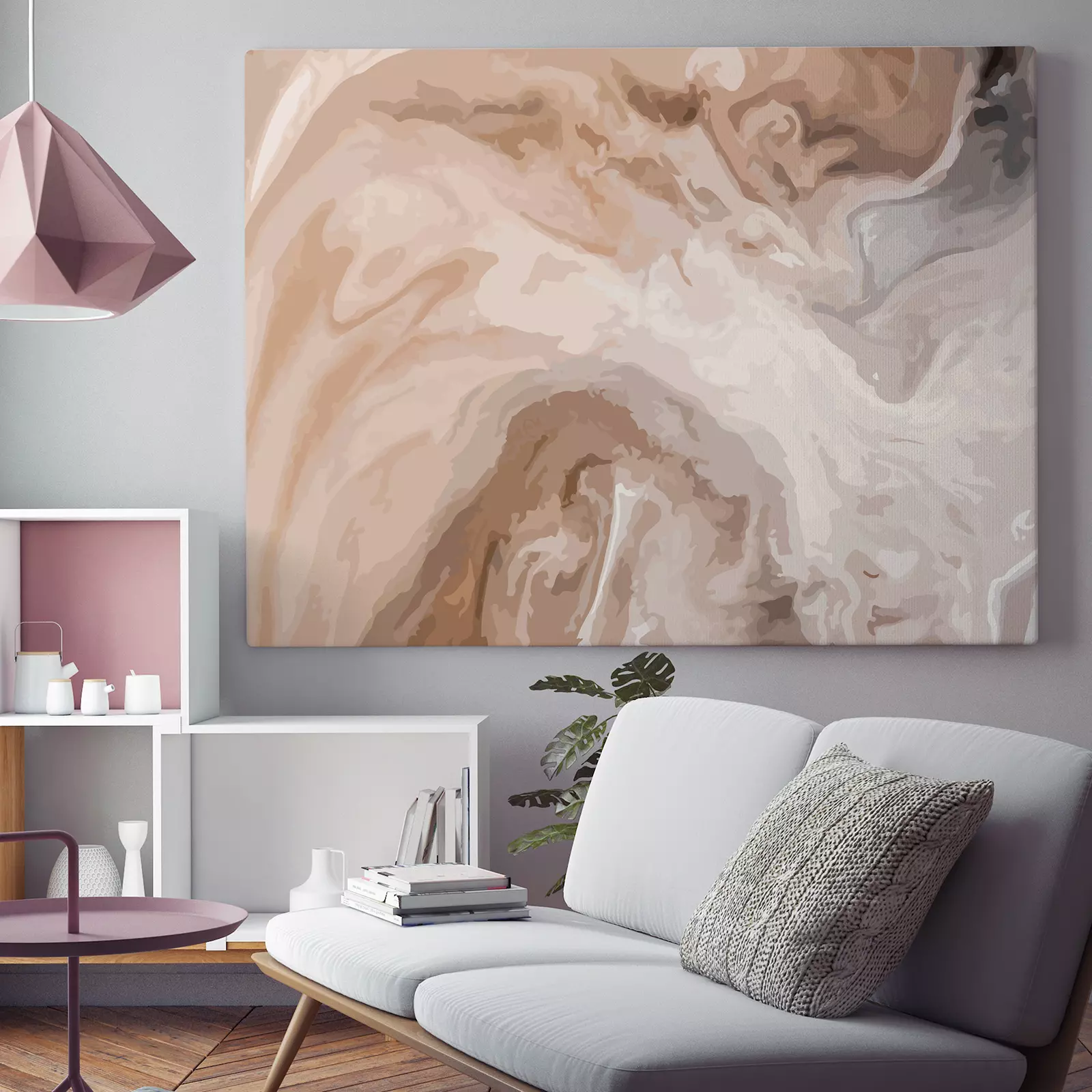 Marble Vector Art in Brown with White Effect