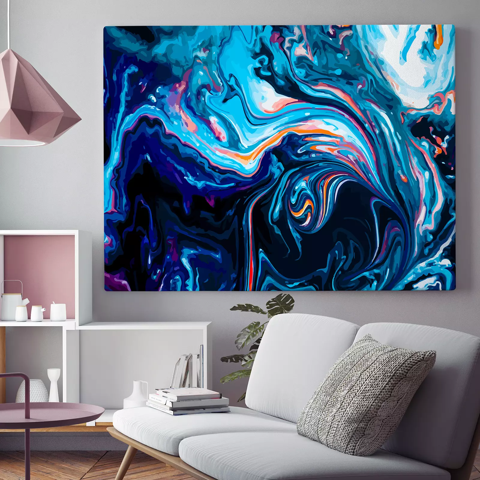 Marble Vector Art in Midnight Blue