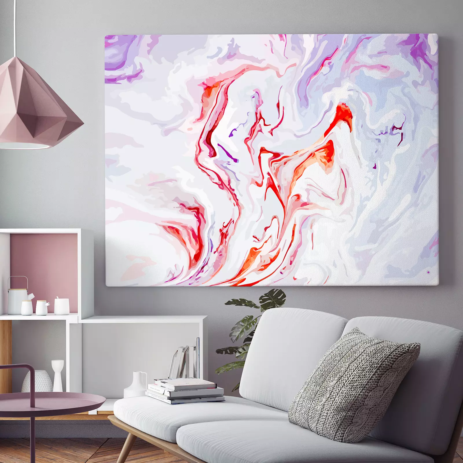 Marble Vector Art in Red & White