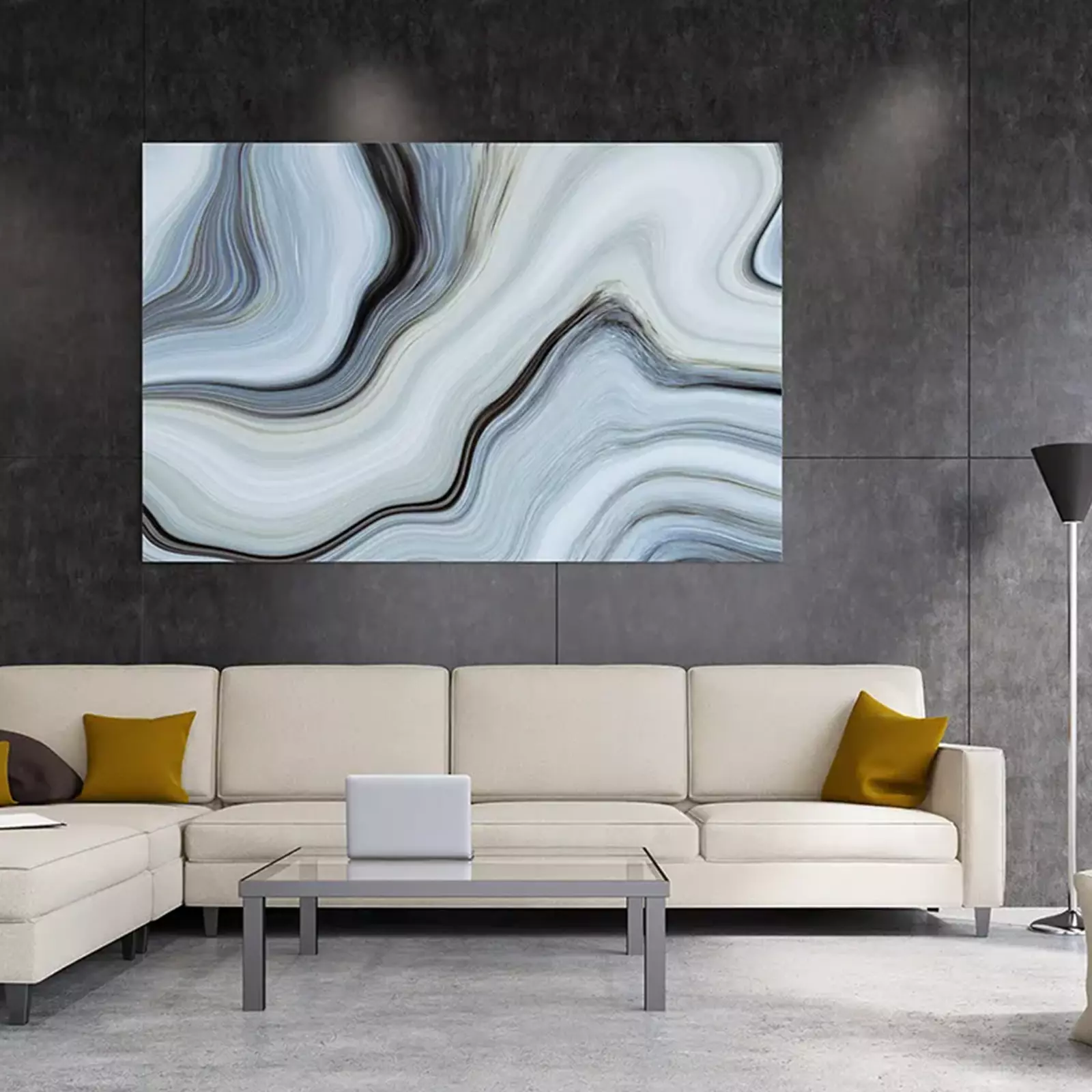 Gray Marble Abstract Painting