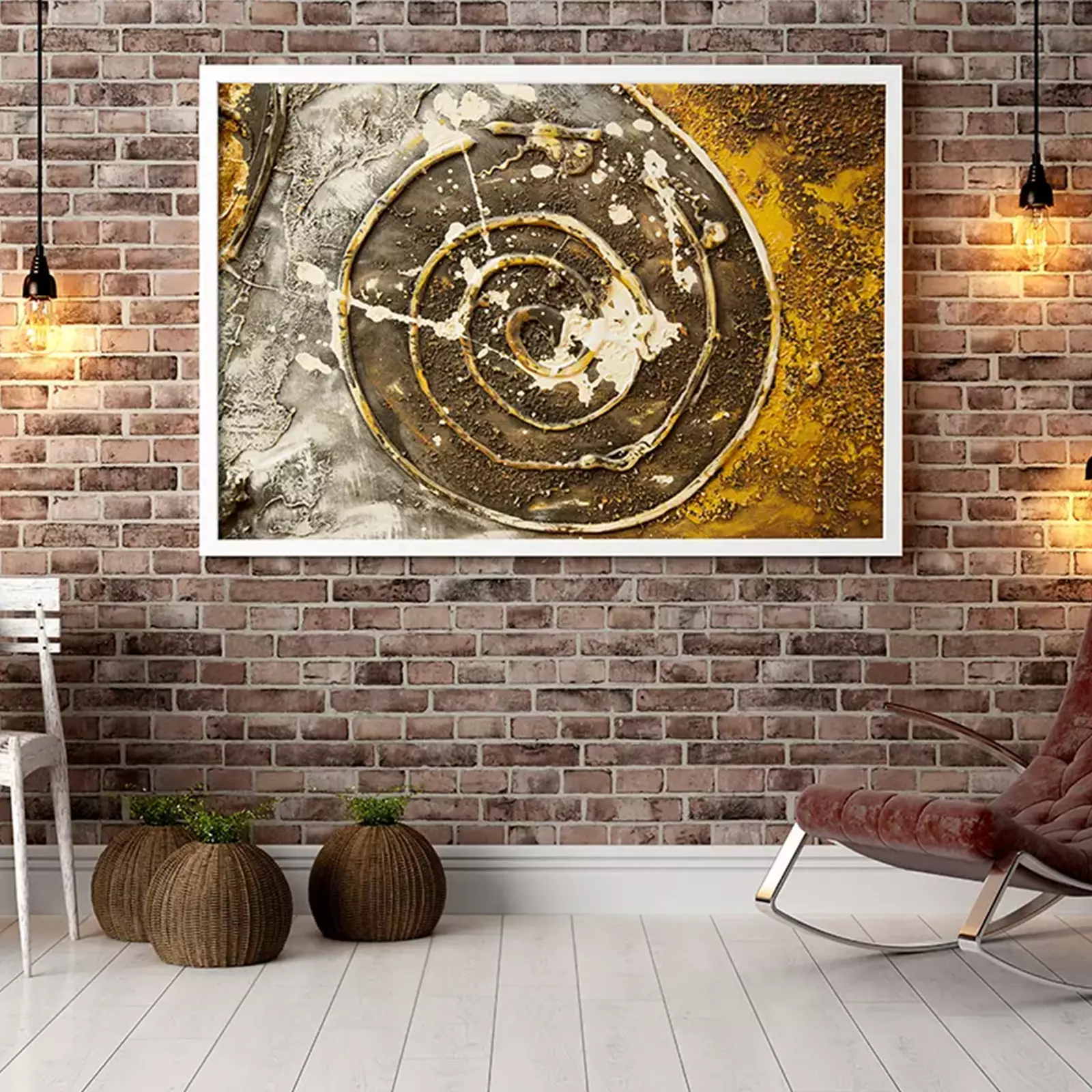 Modern & Fascinating Swirl Of Life With Thick Gold Paint