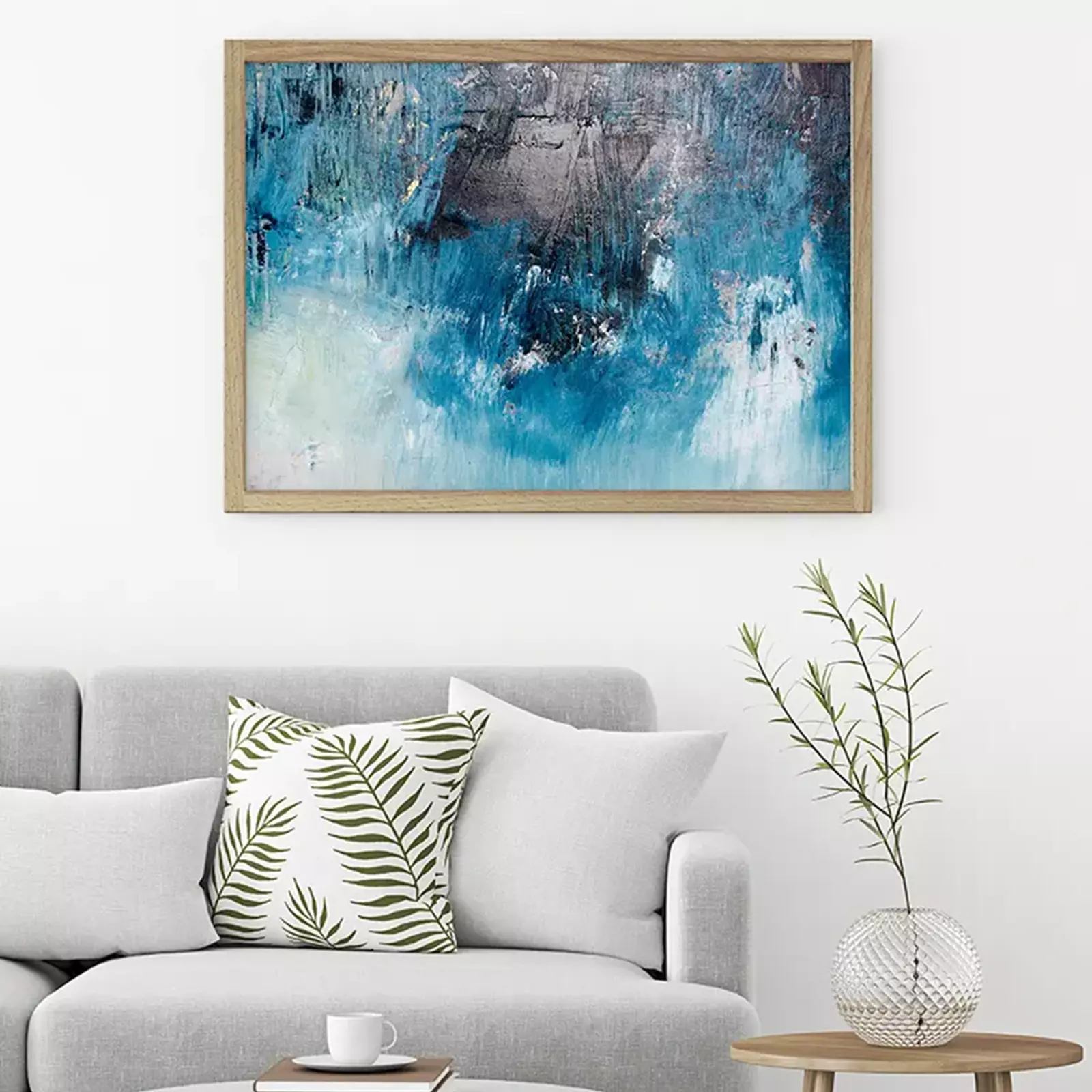 MODERN OIL PAINTING OF ROUGH OCEAN