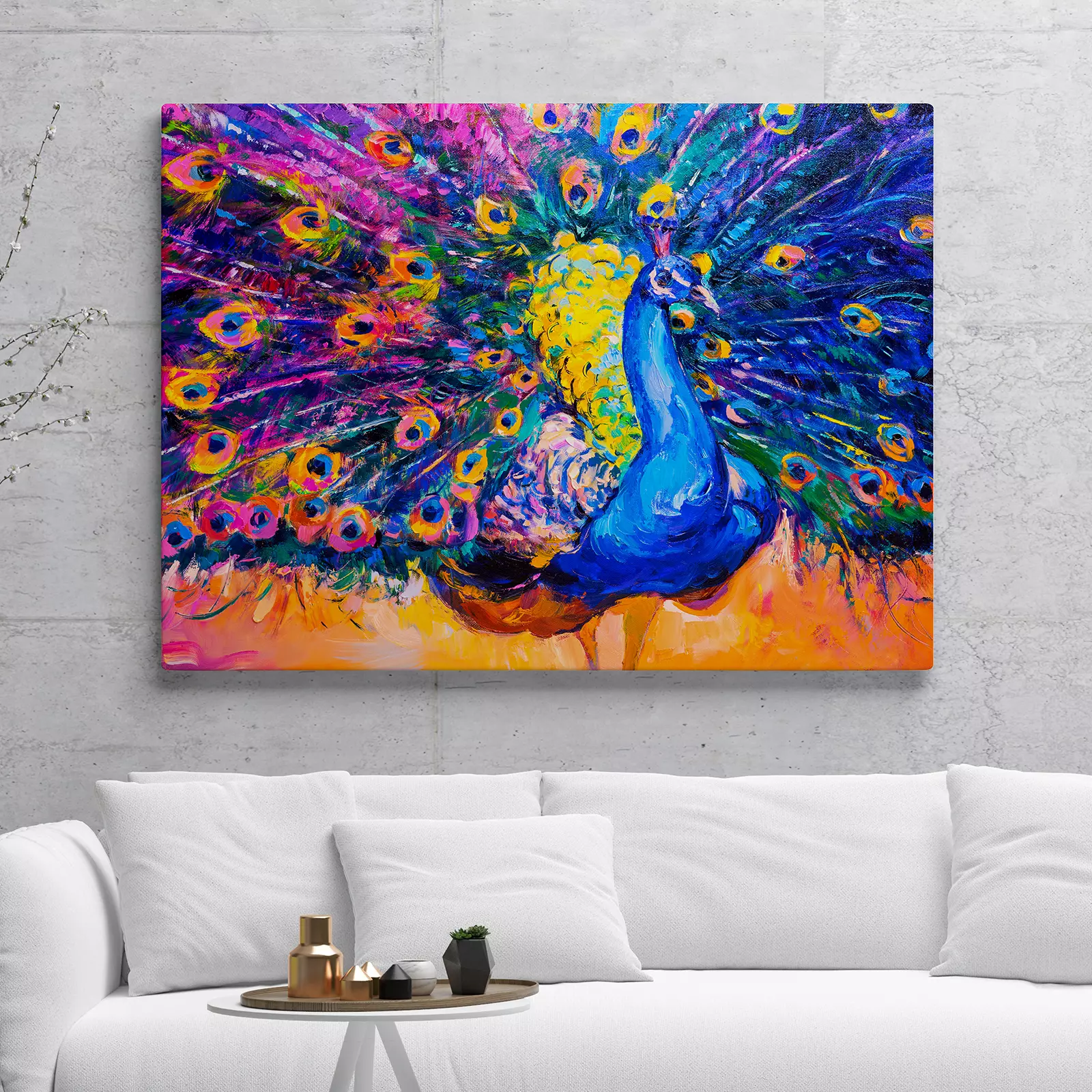 Oil Painting On Canvas. Colorful Peacock. Modern Art – Merawalaprint ...