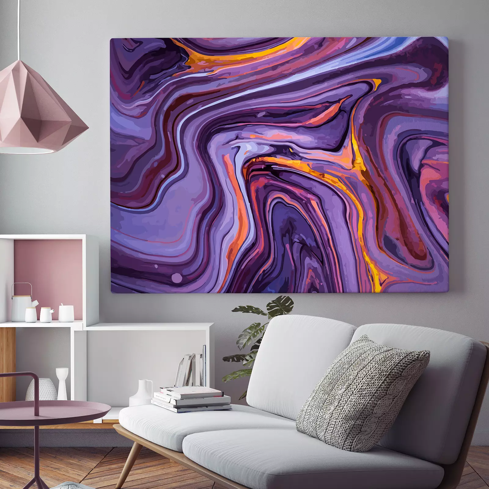 Purple Paint Flow, Marble Art