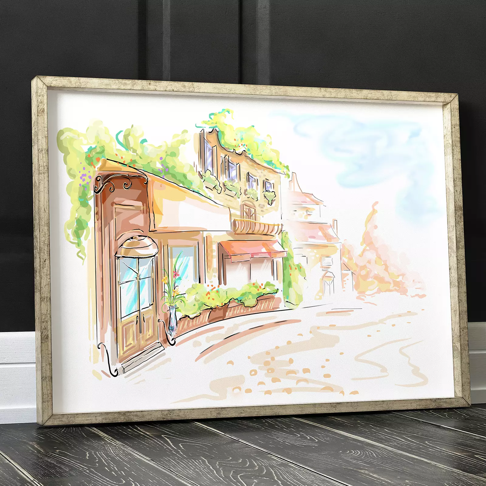 Summer street of old town