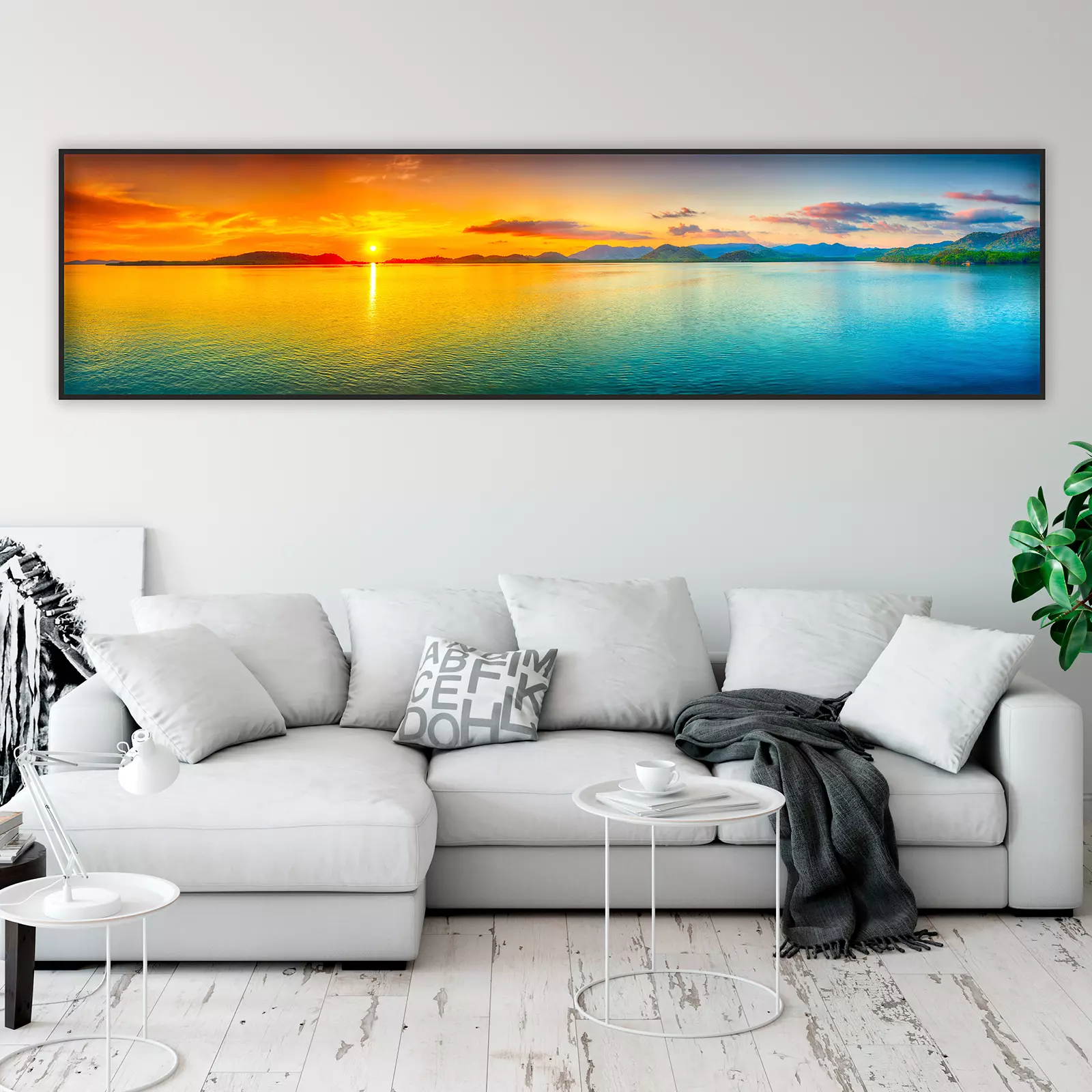 Panoramic View Of Sunrise Over The Sea