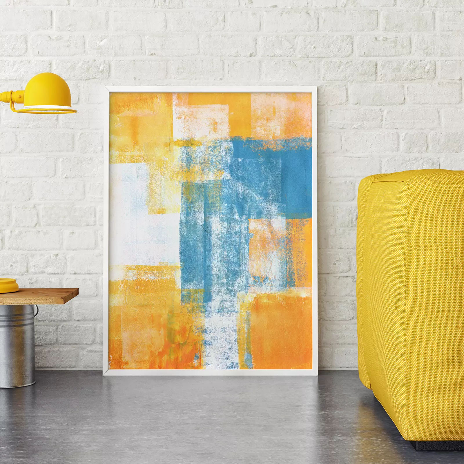 Teal and Orange Abstract Art Painting