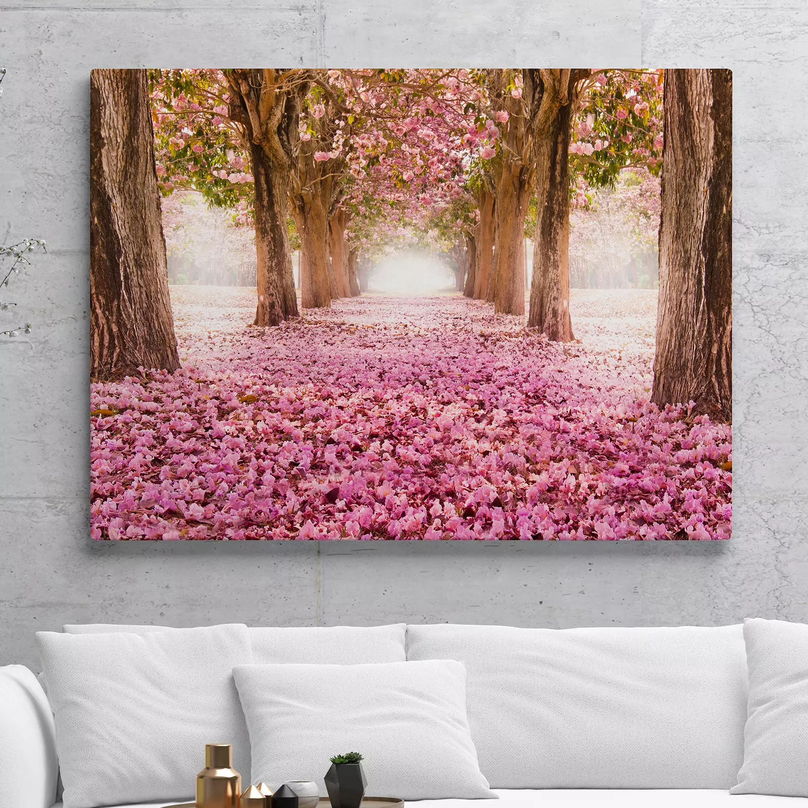 Romantic Tunnel Of Pink Flower Tree