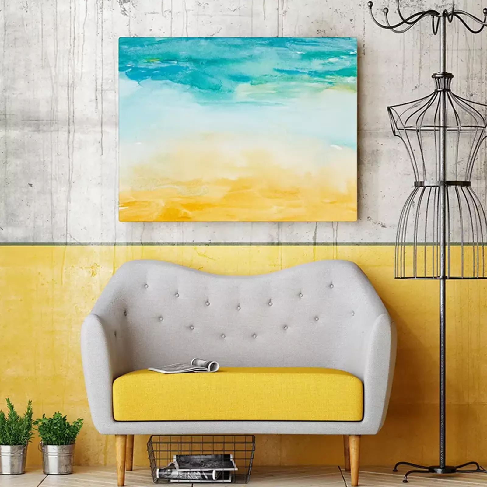 Close Up Of Water Color Strokes Painting On White Background