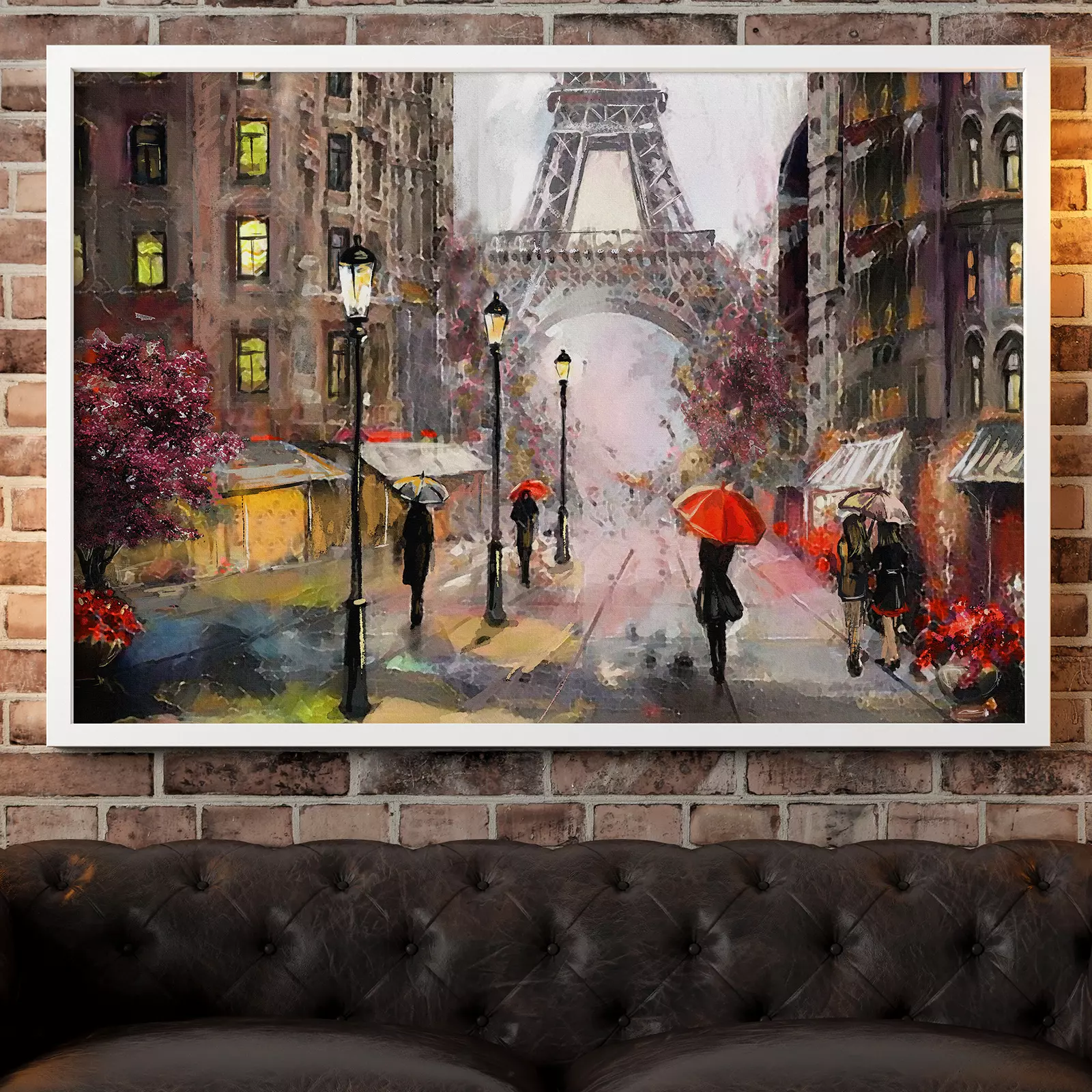 Street view of Paris, Eiffel tower