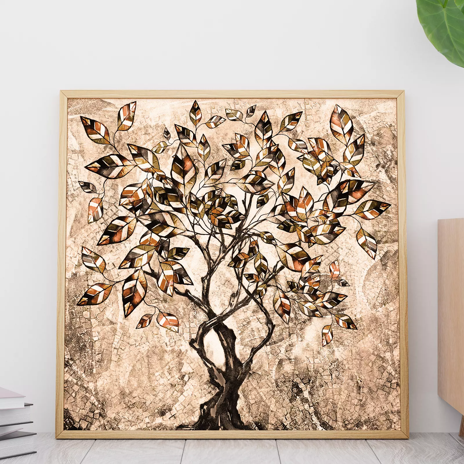 Oil Painting On Canvas, Stylized Tree Modern Artwork
