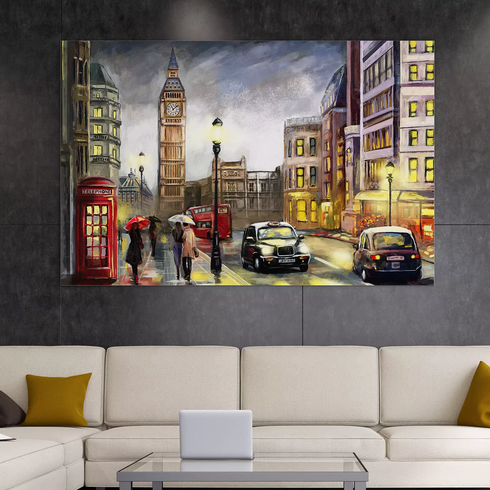 Street view of london with Big ben