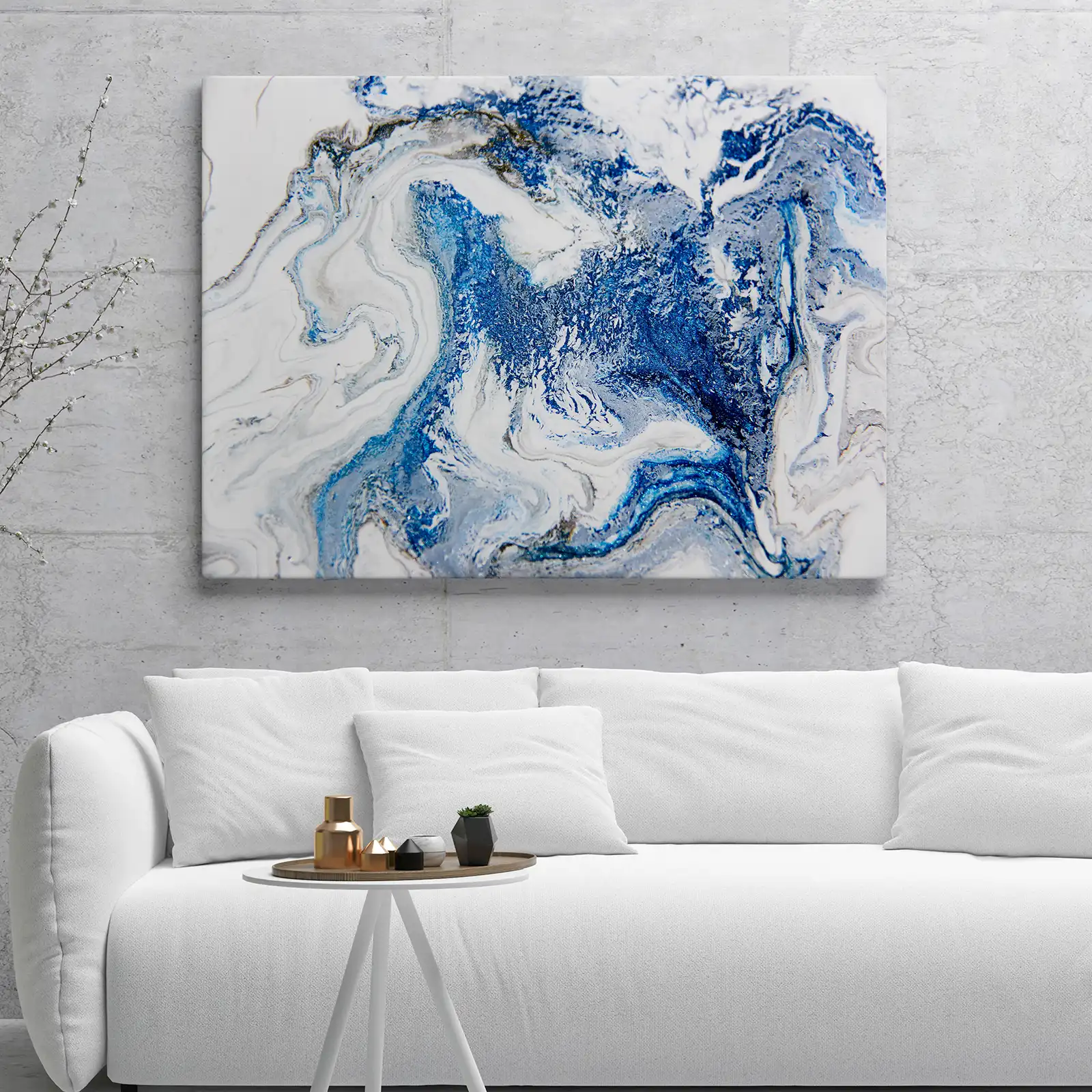 White Mixed Acrylic Paints. Marble Texture