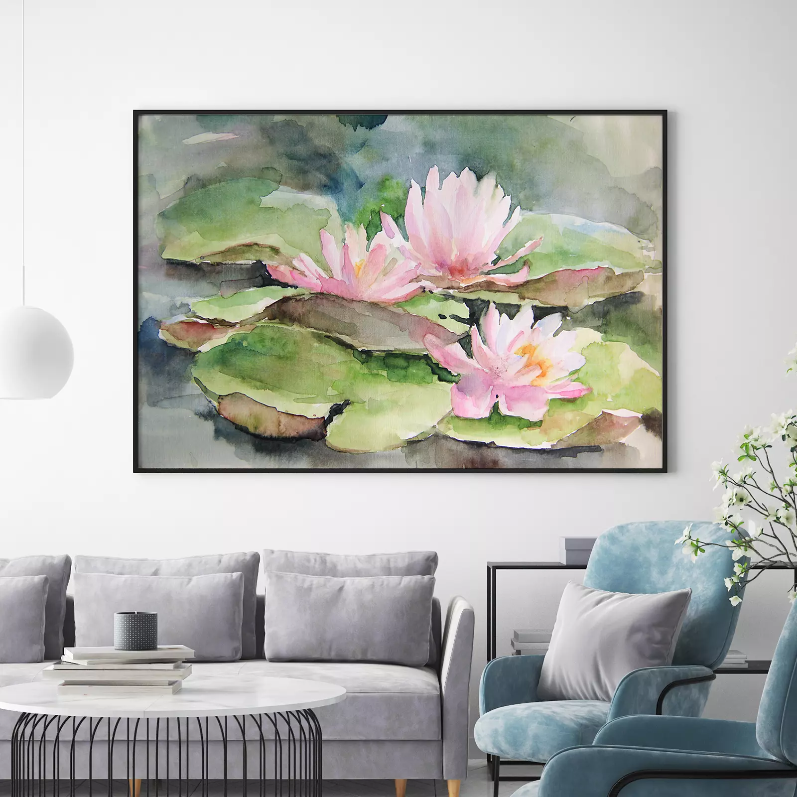Japanese Elements in Watercolor Illustration