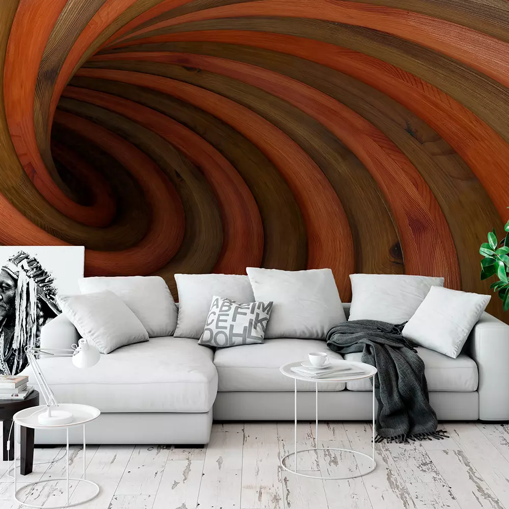 ABSTRACT WOOD TWISTED TUNNEL