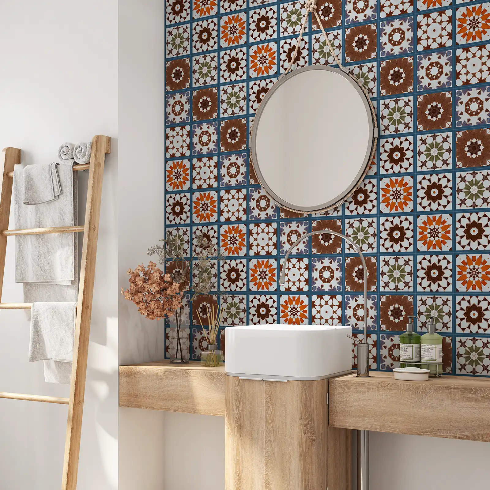 Peel and stick tile stickers - Retro Moroccan Mosaic Design