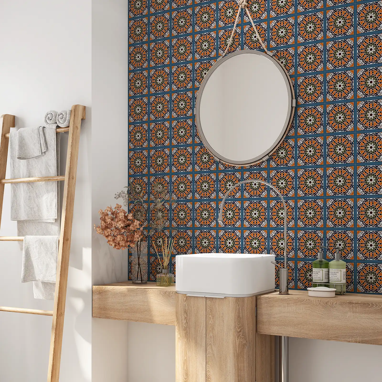 Peel and stick tile stickers - Retro Moroccan Mosaic