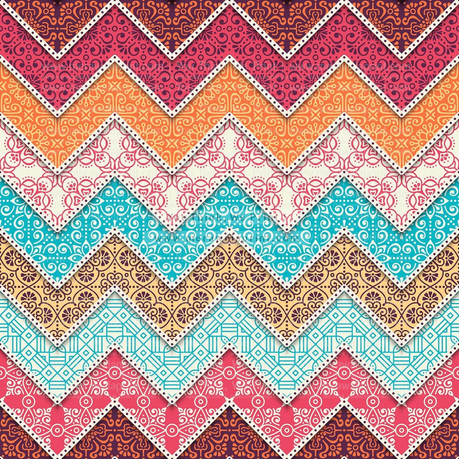 Seamless pattern tile with mandalas with shadows. Vintage decorative elements. Hand drawn background. Indian motifs.