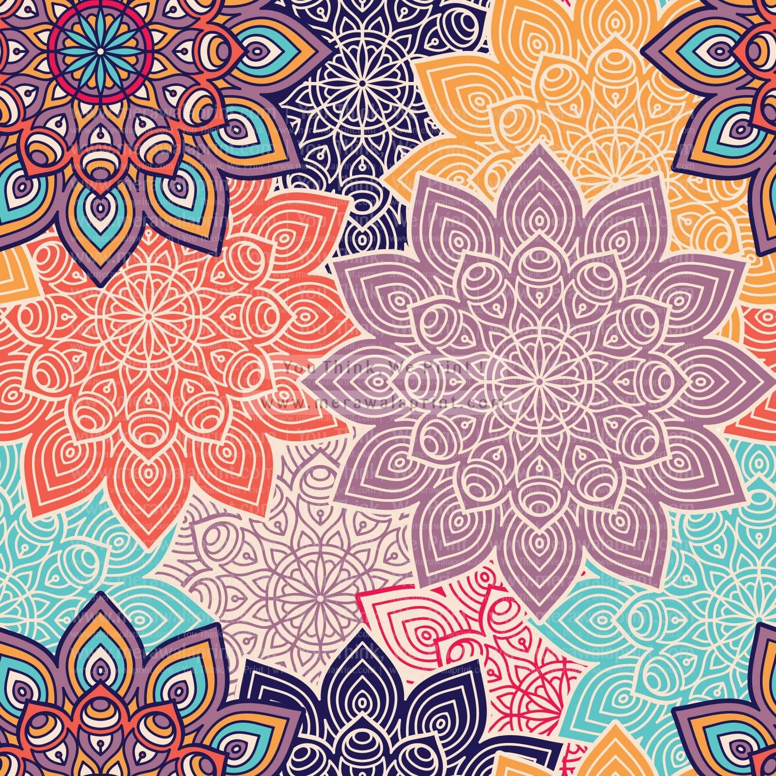 Vintage decorative elements. Hand drawn background. Arabic, Indian & ottoman motifs. Perfect for printing on fabric WallSoft media