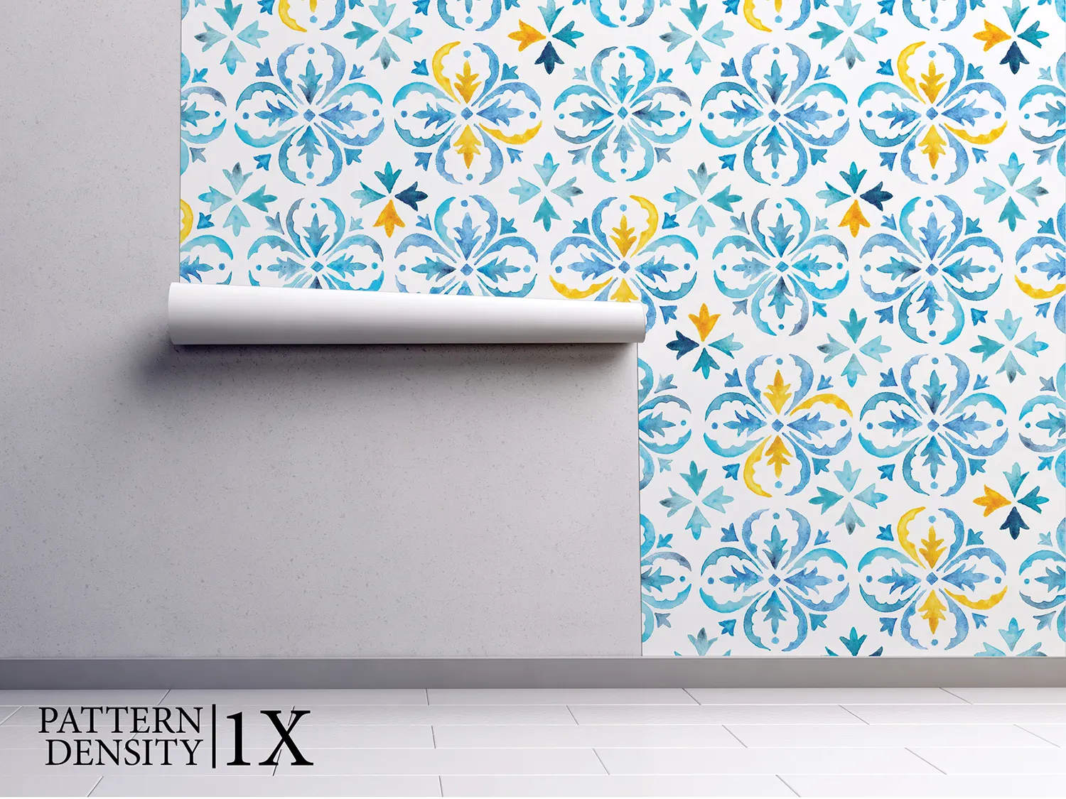 Indigo Moroccan Vintage Wallpaper – Watercolor Seamless Pattern for Elegant Interiors, merawalaprint. mera wala print