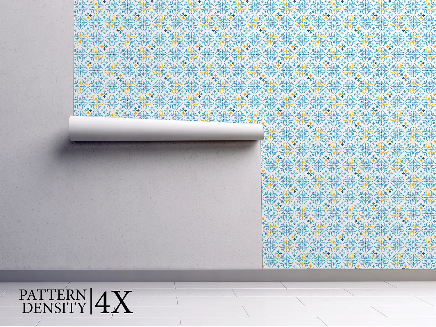 Indigo Moroccan Vintage Wallpaper – Watercolor Seamless Pattern for Elegant Interiors, merawalaprint. mera wala print