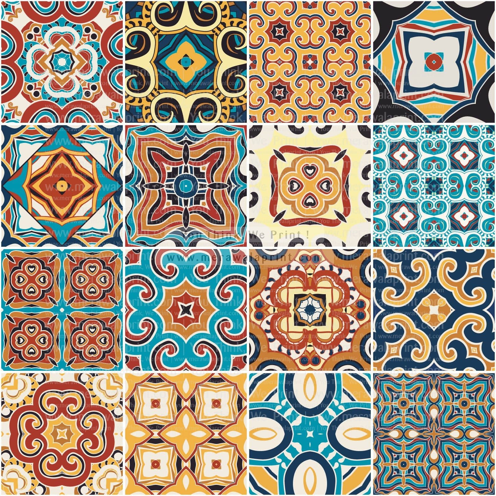 Traditional ornate portuguese decorative color tiles azulejos
