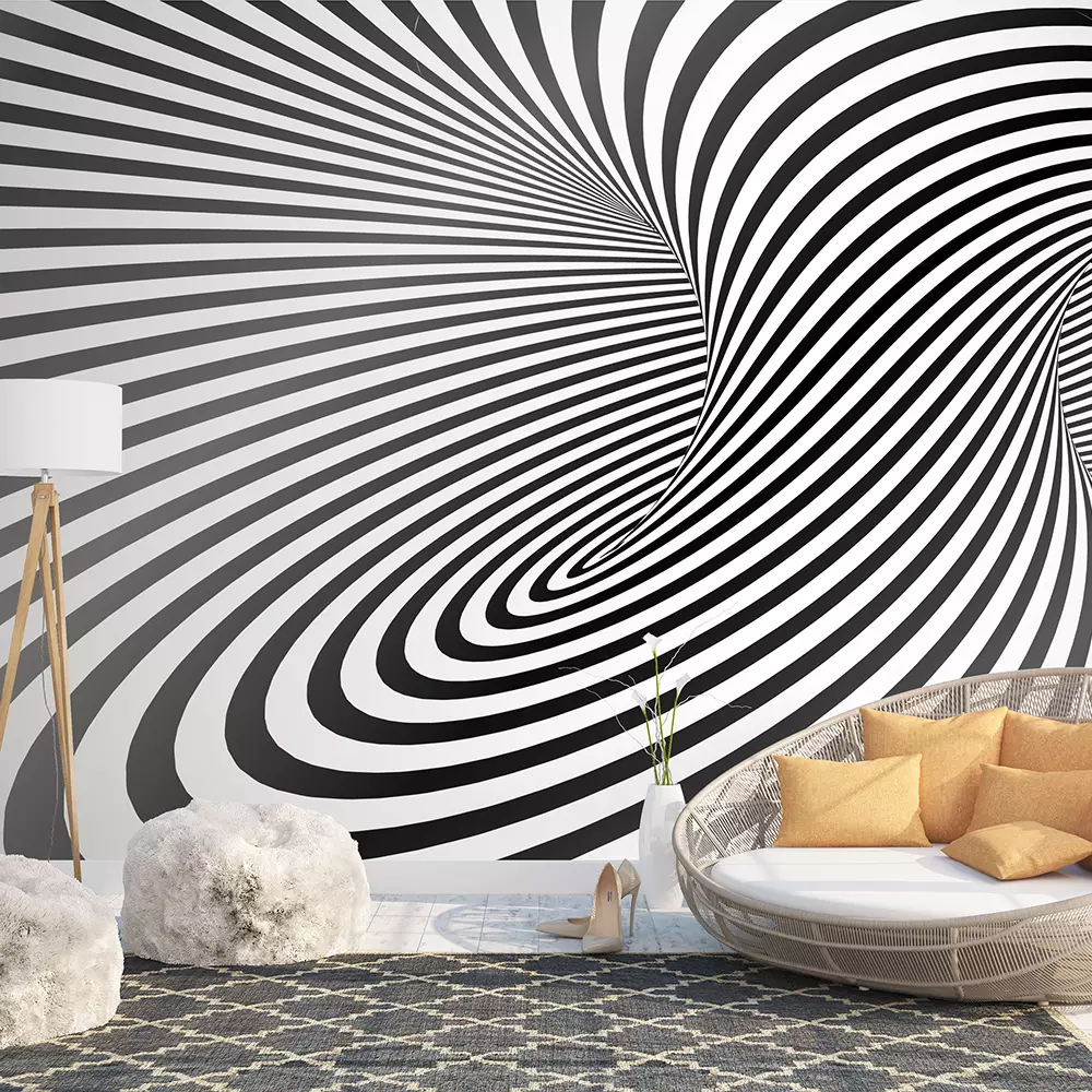 OPTICAL ILLUSION – Merawalaprint - Black & White Wallpaper