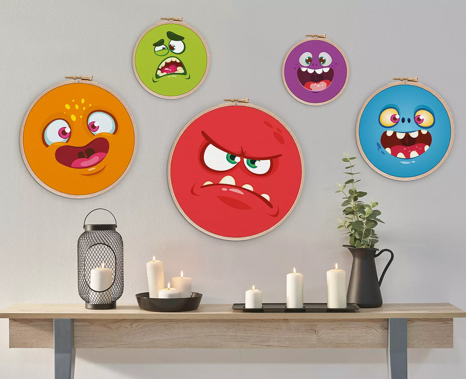 Different Emotions by Emoticons for Kids Room