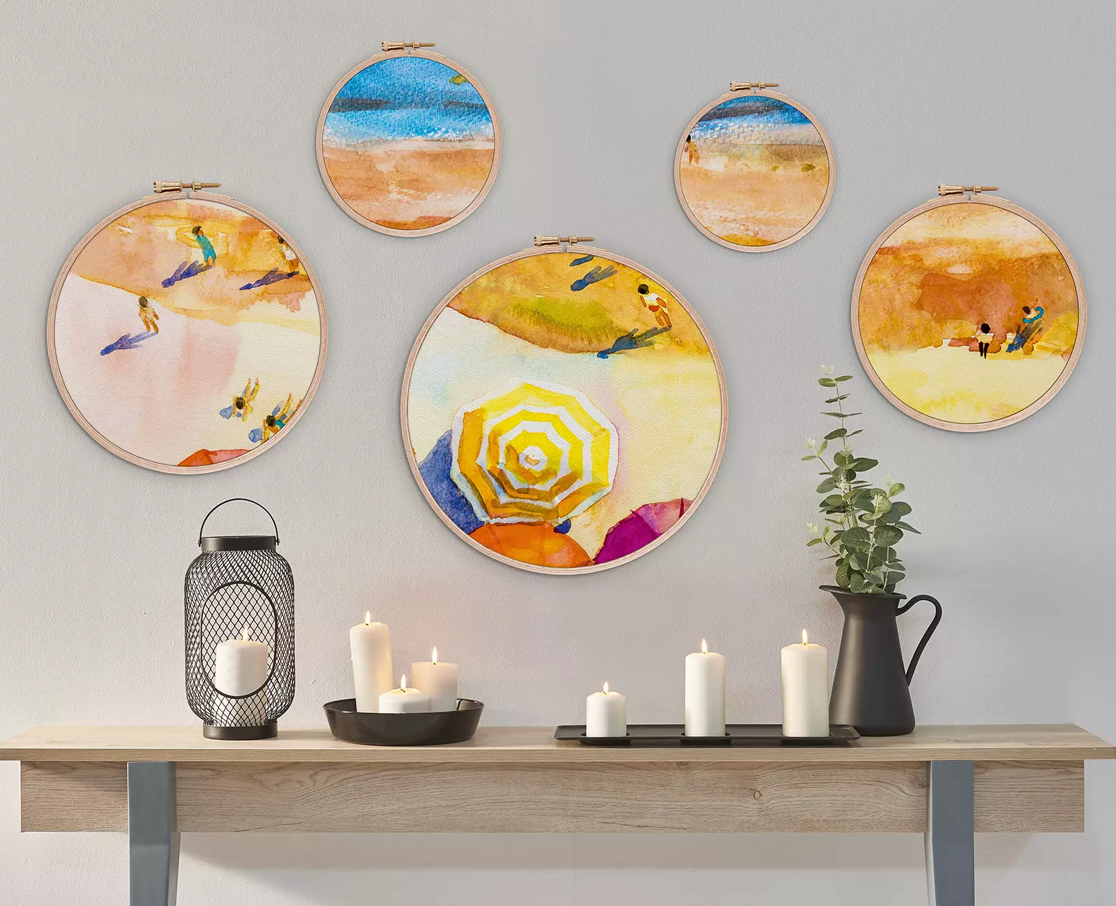 Watercolor Seascape Top View – Merawalaprint - Canvas Hoops