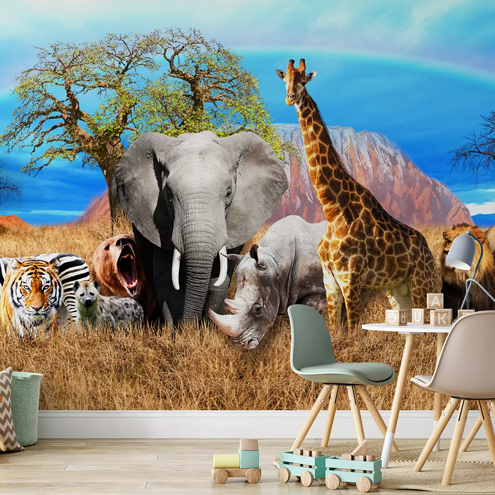 African Savannah on the background