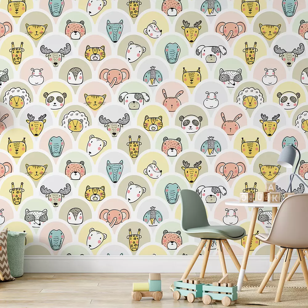 Cute Animal Face Heads Round Stickers – Merawalaprint - Wildlife Wallpaper