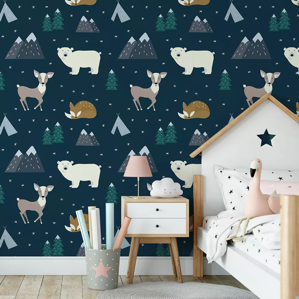 Hand drawn scandinavian animals