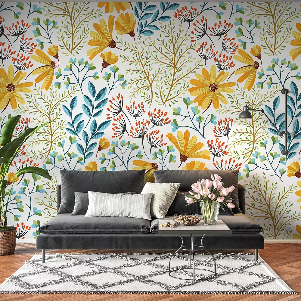 Seamless colorful floral background pattern. Decorative backdrop