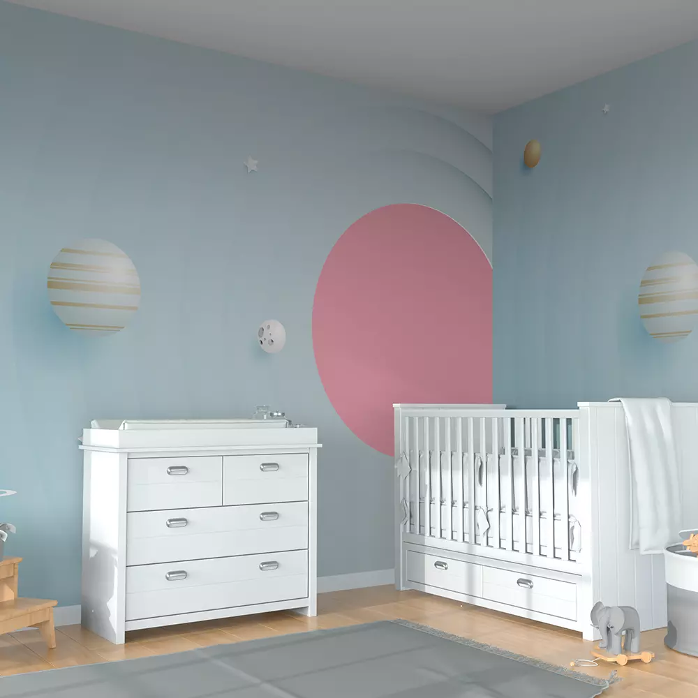 Solar system in paper art style to be used as wall covering