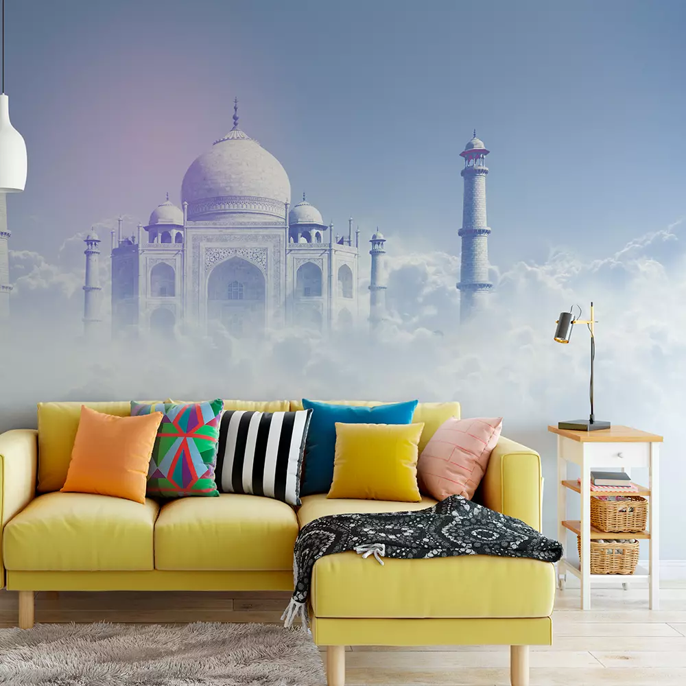 Taj mahal india in clouds graphics
