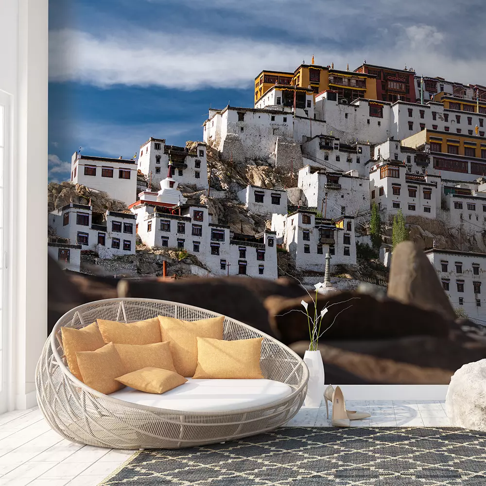 Thiksey Gompa antique temple in Leh Ladakh India Landmark and famous tourist travel destination in India