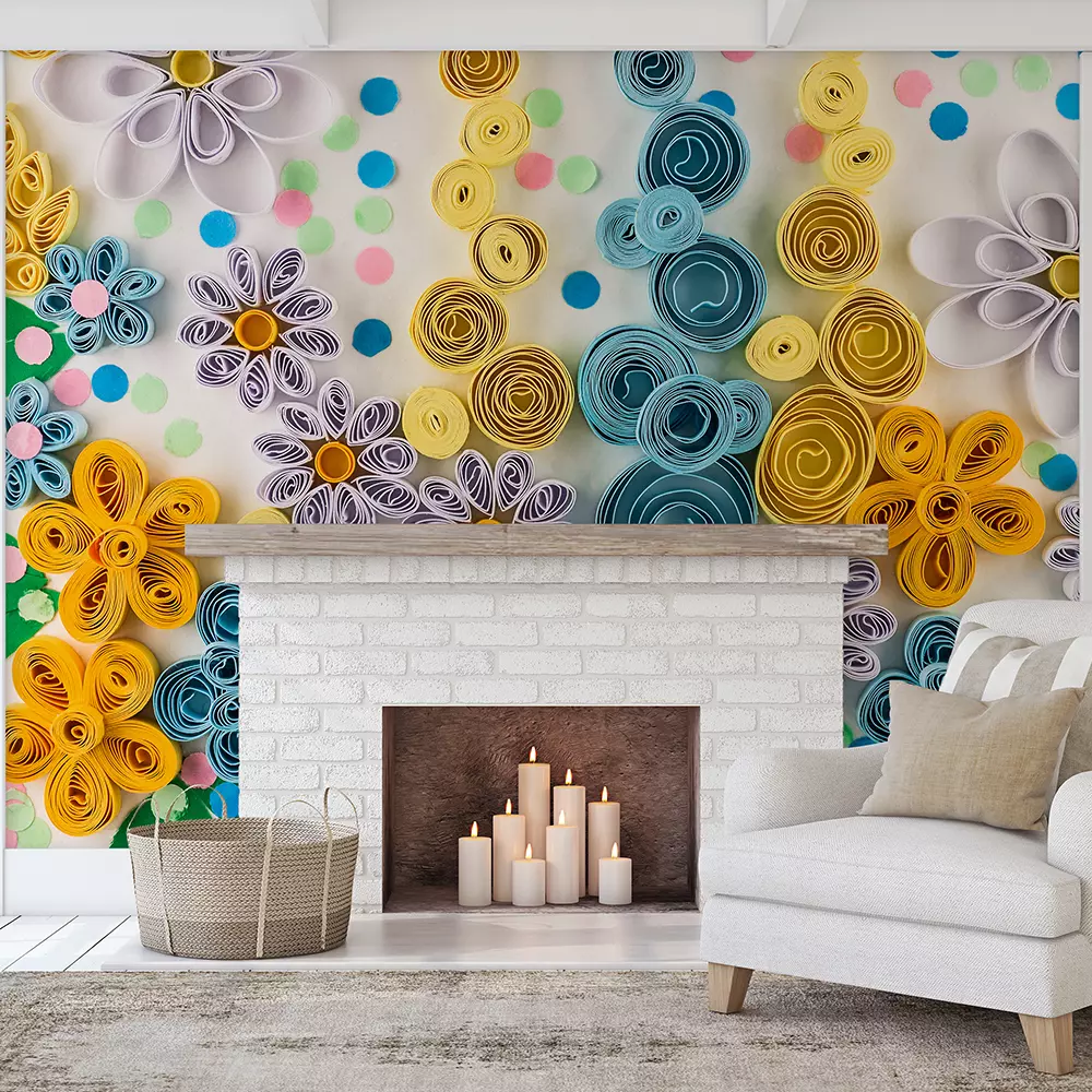 vivid paper flowers bright holiday
