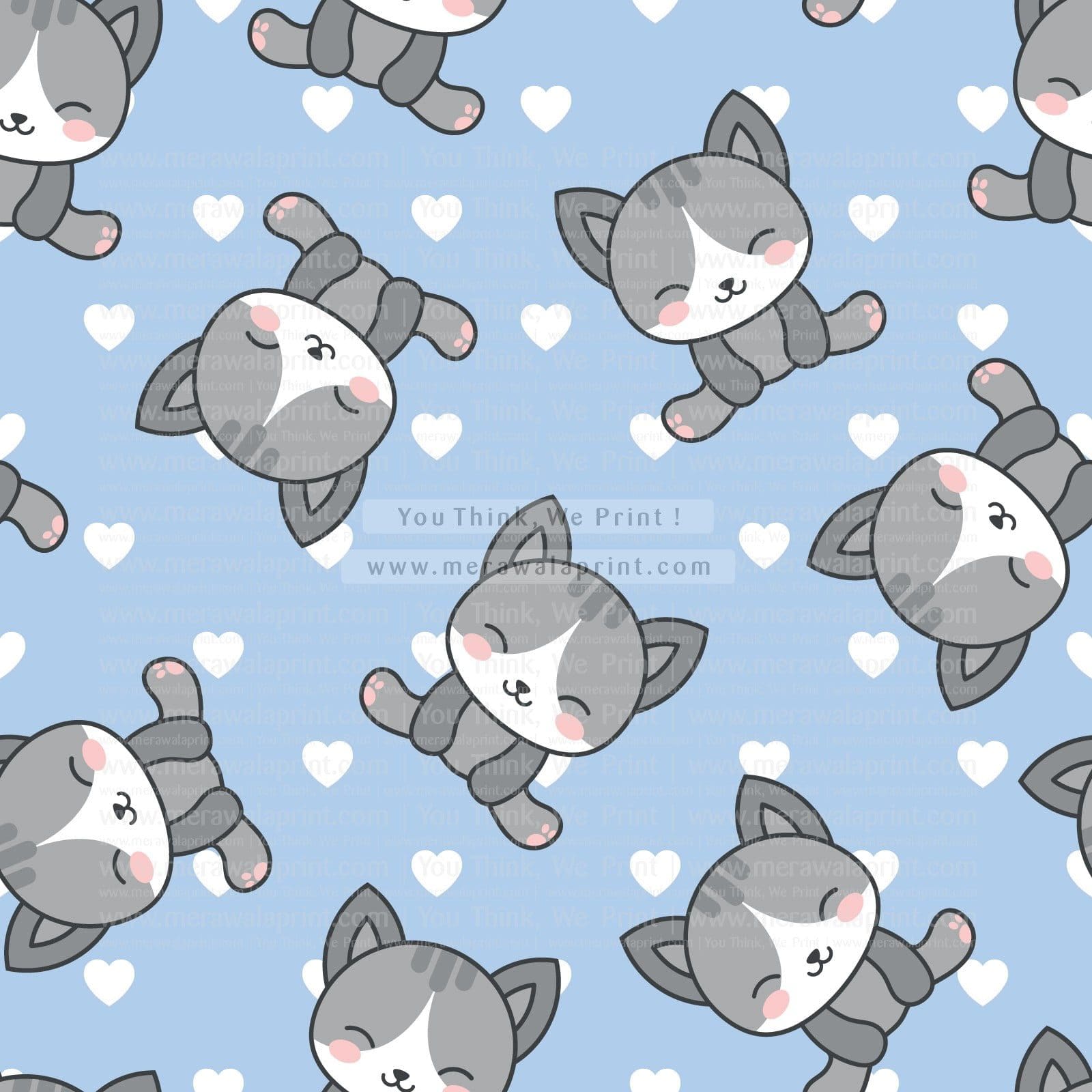 Cute Cats with Heart Dots wallpaper - Merawalaprint