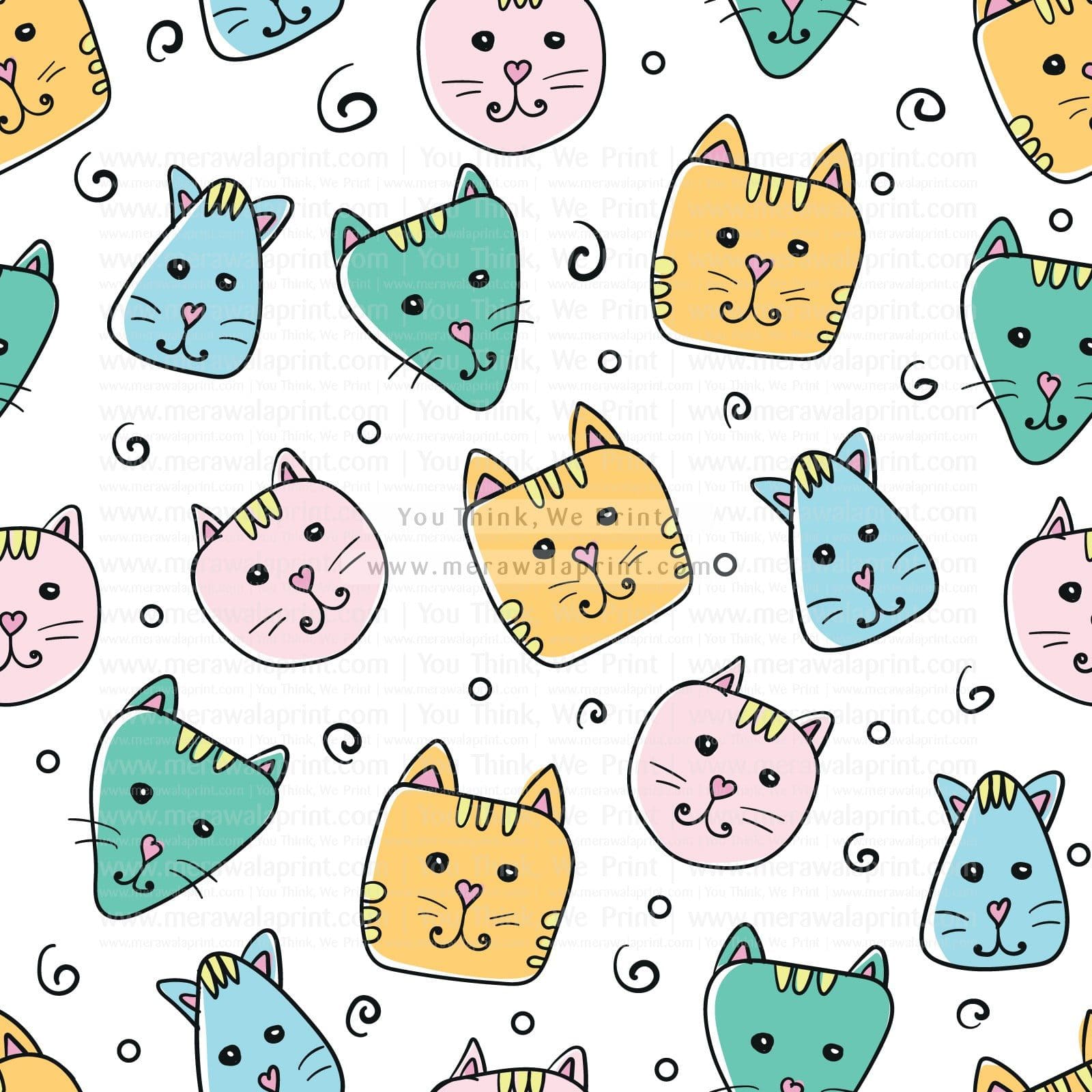 Colorful cute cats pattern – Merawalaprint - Pets Wallpaper