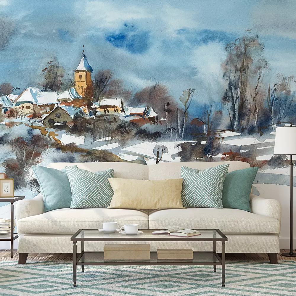 Village with a church