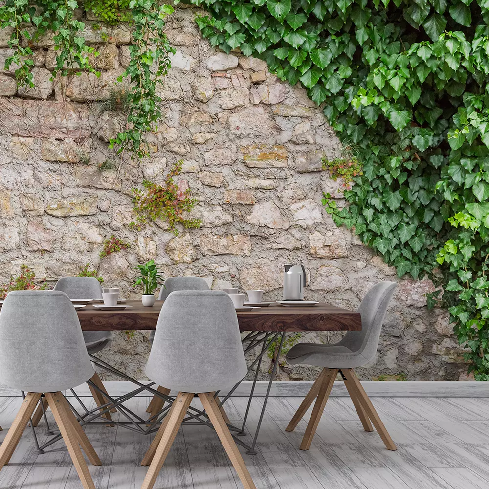 Vintage Stone Wall Mura