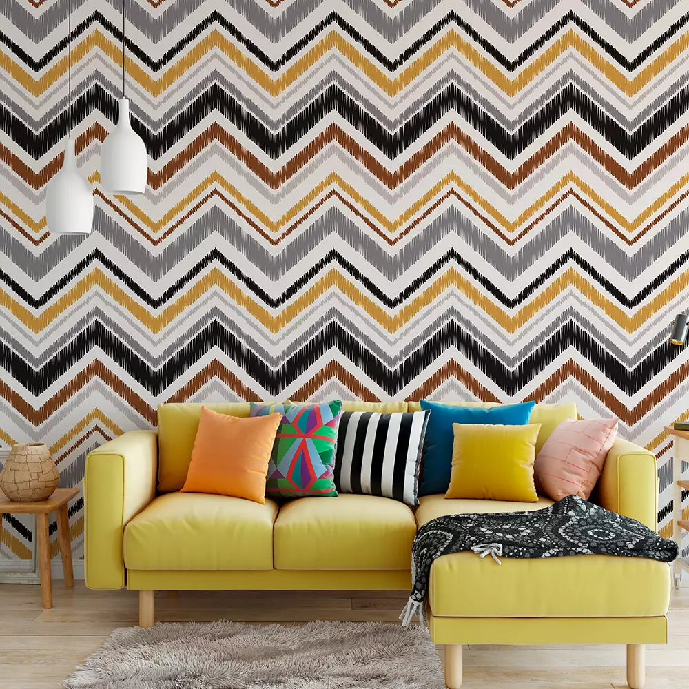 a chevroned pattern with different colors
