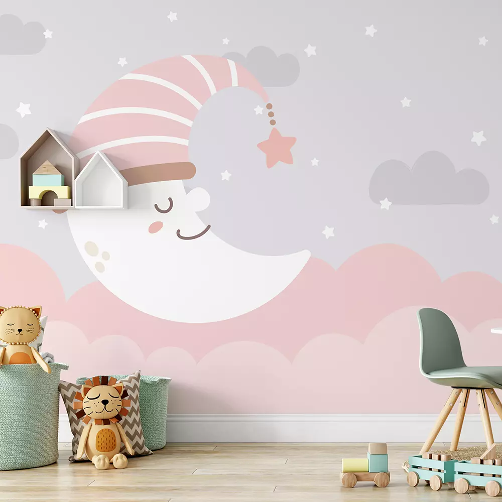 Clouds stars and crescent