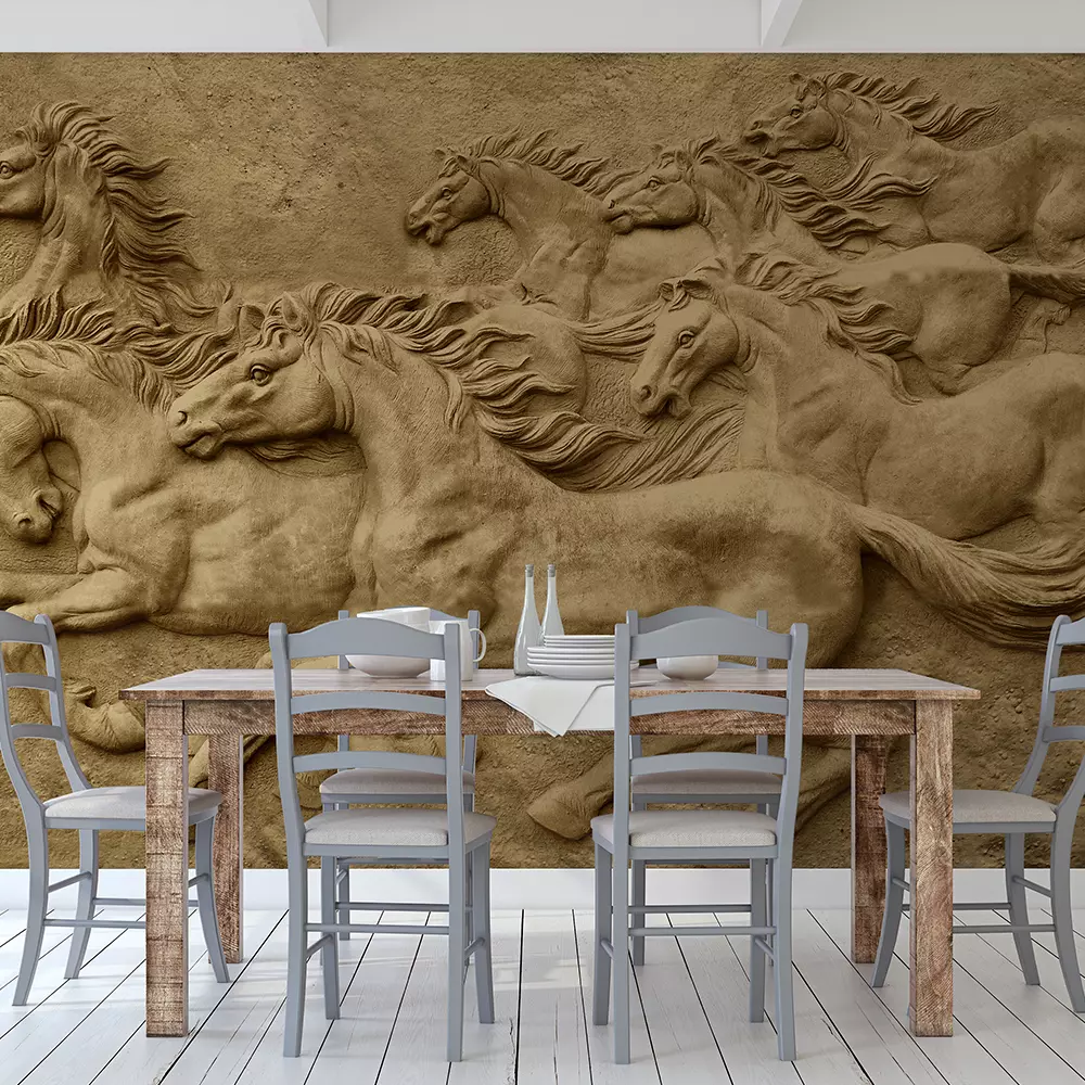 Emboss 3D stone carving seven