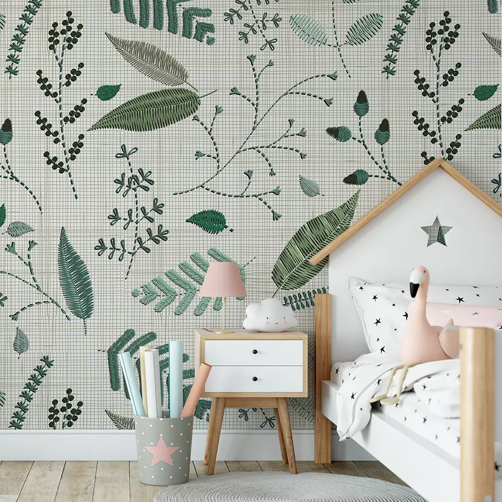 Embroidery floral elements, leaves